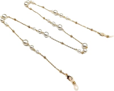 Brillenketting Set - Parel Ketting - Veilig Opbergen - Universele Pasvorm - 6 Stuks - Goudkleurig