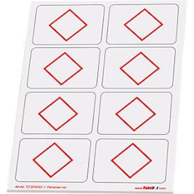 Tactische borden Taktifol people, rechthoekig, zelfklevend, etiketteerbaar, droog uitwisbaar, L 46 x B 32 mm, rood, 8 tekens