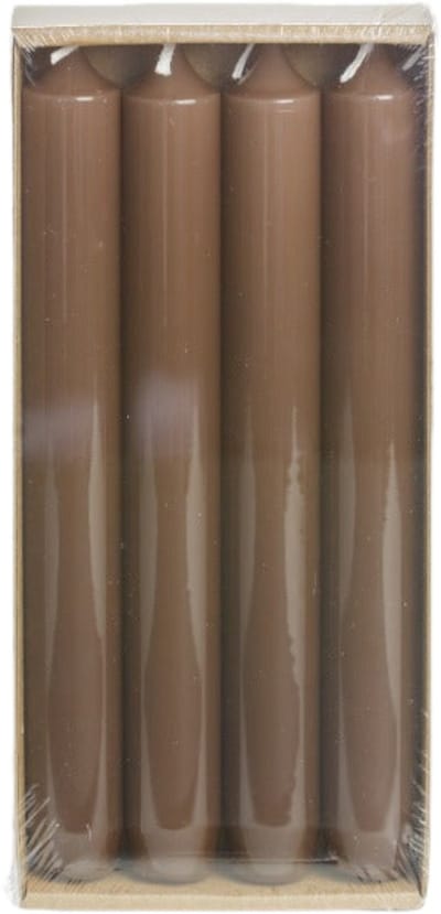 Rustik Lys - Hoogglans - Kaarsen - Dinerkaarsen - Cognac - Set van 4  - Ø 2,1  x 19 Centimeter