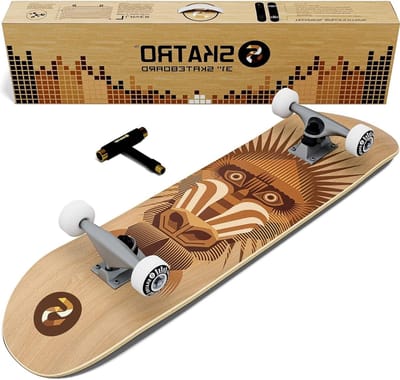 Compleet Skateboard - Pro Board - Street Tricks - Gepatenteerde Kleeftechnologie - 31x8 Inch Dek - Houtkleur