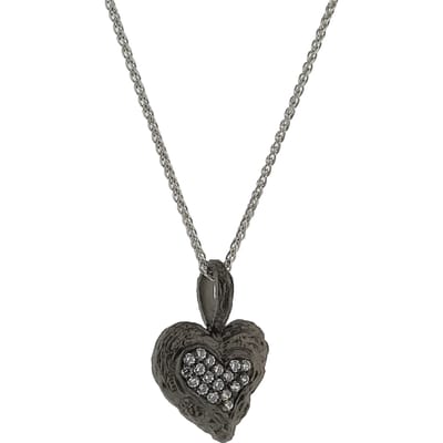 Orphelia 'Hazel' Dames 925 Sterling Zilveren Ketting met Hangertje - Zwart ZH-7082/2
