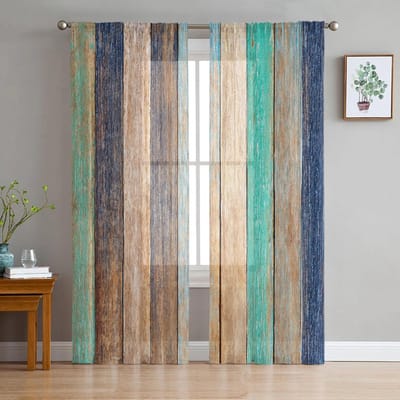 Rideaux transparents en tulle Rêve d'étoiles arc-en-ciel, idéaux pour la décoration du salon, rideau de fenêtre pour l'espace chambre à coucher, zone cuisine, rideaux en voile organza W135 x H115cm x1&Rod Pocket