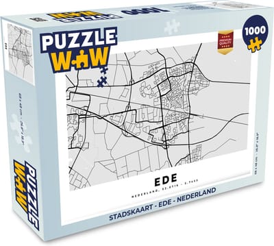 Puzzel Stadskaart - Ede - Nederland - Legpuzzel - Puzzel 1000 stukjes volwassenen - Plattegrond