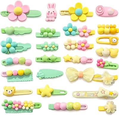 BOTC Haarspeldjes set - Haarclipjes - 2 Set - Haar Accessoires - Kinderen - Gift - Cadeau - Voor Meisjes - Geel &Groen