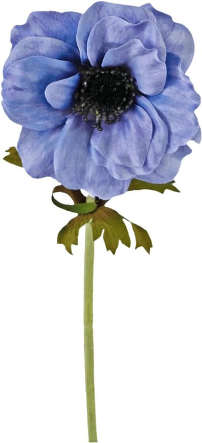 Easyplants | Kunstbloem Anemoon 35 cm blauw | Zijde | Nepbloemen | blauw | Onderhoudsvrij | Kant-en-klaar