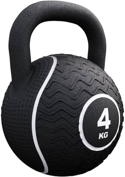Gorilla Sports Kettlebell - Gietijzer - Rubber - Gewicht - Zwart - 4 kg