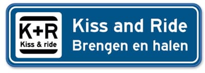 Parkeerbord Kiss and Ride - Weerbestendig Aluminium - 40x15 cm - Bevestiging: Zonder bevestiging (alleen het bord)