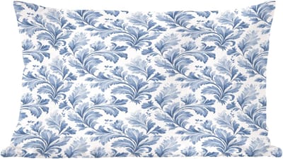 Sierkussens - Kussentjes Woonkamer - 60x40 cm - Bladeren - Blauw - Patroon