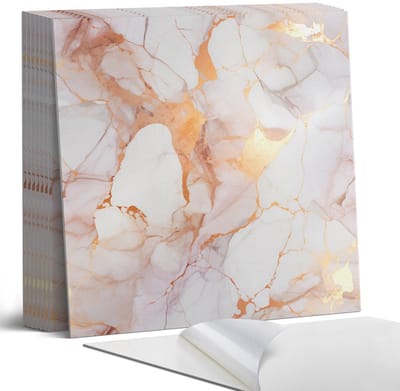 Coloray Plaktegels - Elegant marmer met aderen Portugese Tegels - 30 cm x 30 cm - Wit Plaktegels - 9 stuks - Vierkant PVC Tegels - Plaktegels Keuken - Zelfklevende Vloertegels - Vinyl Tegels - Zelfklevende Tegels