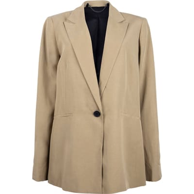 AllSaints Yolanda Lyn Blazer Light Khaki Brown Size: 44 | Blazers Outlet | Dames | Bruin