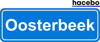 Hacebo - Plaatsnaam Sticker - 29x10 CM - Oosterbeek sticker - Verkeersborden sticker - grappige cadeaus - Oosterbeek