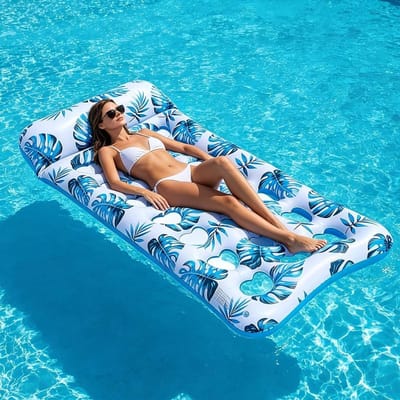 Drijvende hangmat 176 x 86 cm, opblaasbare hoofdsteun, ideaal voor strand en zwembad, perfect voor waterplezier en ontspanning