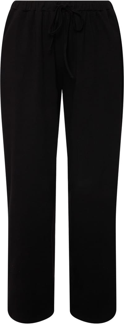 Ulla Popken - Dames - Jerseybroek rechte pijpen zakken - Zwart - Maat 42+