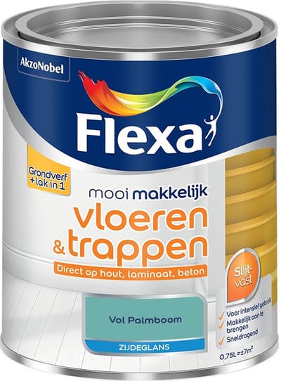 Flexa - Mooi Makkelijk Vloeren & Trappen Zijdeglans - Vol Palmboom - Mengverf - 750 Ml