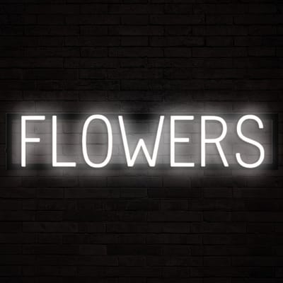 FLOWERS - Lichtreclame Neon LED bord verlicht | SpellBrite | 72,91 x 16 cm | 6 Dimstanden & 8 Lichtanimaties | Reclamebord neon verlichting