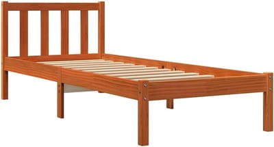 Massief Houten Bedframe - Slaapmeubel Ledikant - Comfortabel Slapen - Geen Boxspring Nodig - 100x200 cm - Wasbruin