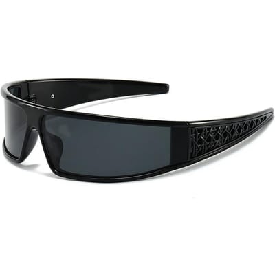 Lunettes de Soleil Argentées Style Millénaire Couleur Creusée Sens du Futur de la Technologie Lunettes de Soleil Net Rouge pour Filles Lunettes de Soleil Féminines Mode Homme