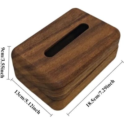 Nieuwe Chinese Stijl Eenvoudige Papieren Doos Zwart Walnoothout Magneet Uitgesneden Brood Tissue Doos brown