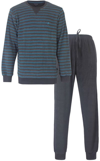 Paul Hopkins Heren Pyjama - Ronde Hals - Badstof - Grijs - Maat L