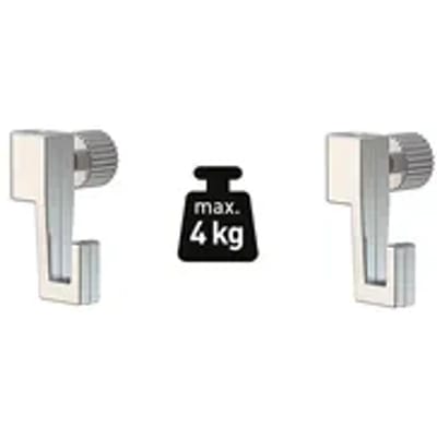 Duraline Ophanghaken Voor Schilderijen Phs S/2 - Voor Click+top+up Rail - 4kg - Staal - 2 Stuks