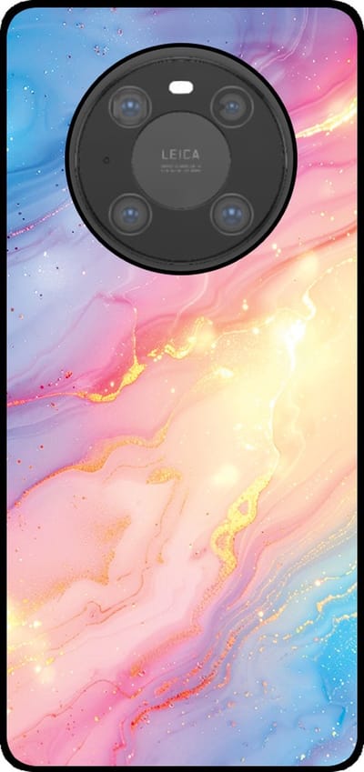 Smartphonica Telefoonhoesje Geschikt voor Huawei Mate 40 Pro met Regenboog Glitter Marmer Opdruk - TPU Backcover Case Rainbow Glitter Marble Design geschikt voor Huawei Mate 40 Pro