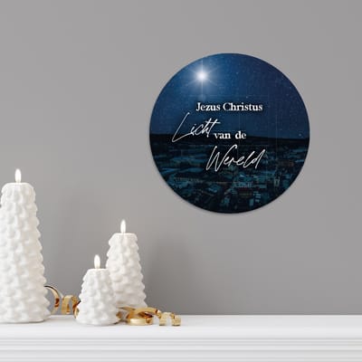 Kerstcirkel ' Jezus Christus, Licht van de wereld' - Christelijk - MajesticAlly