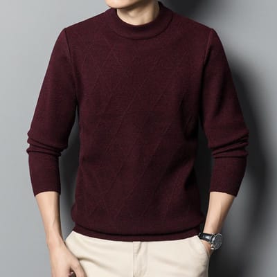Herfst en Winter Nieuwe Anti-pilling Trui Semi-coltrui Top met Lange Mouwen Casual Onderhemd Verdikte Gebreide Trui Heren 4XL black