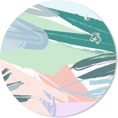 Muismat rond 20x20 cm - Mousepad Zomer - Groen - Paars - Rood - Ronde muismatten