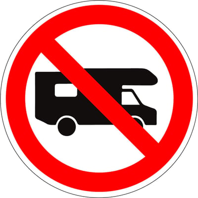 Campers verboden bord 100 mm