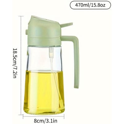 3 stuks Olie Dispenser Fles voor Keuken 2 in 1 Olieverstuiver voor Koken, 17oz/500ml Glazen Oliespuitfles met Schenktuit Voedselkwaliteit 450 ml&Glass beige