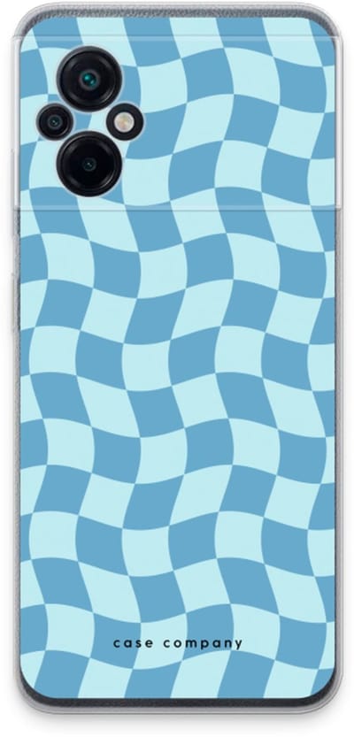 Case Company® - Hoesje geschikt voor Xiaomi Poco M5 hoesje - Grid Blauw - Soft Cover Telefoonhoesje - Bescherming aan alle Kanten en Schermrand