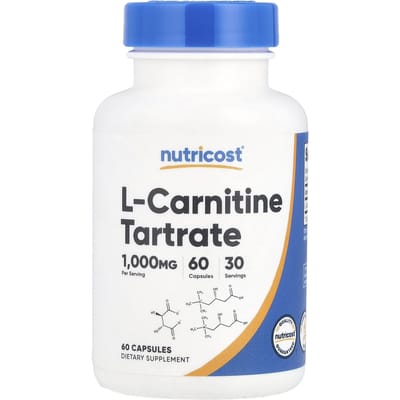 Nutricost, l-carnitine tartraat, 1.000 mg, 60 capsules (500 mg per capsule)