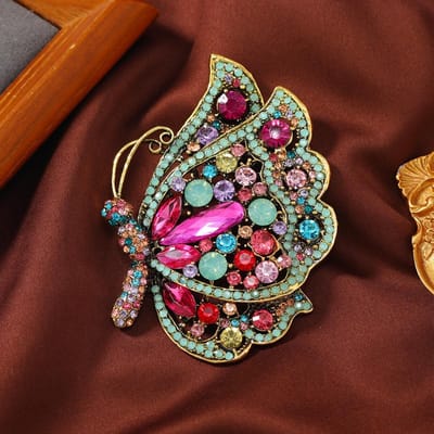 Vrouwen Dame Grote Luxe Glanzende Strass Vlinder Broches Spelden Mode Hoge Kwaliteit Exquise Vlinders Badges Sieraden black