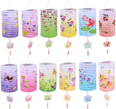 Kleurige Papieren Lantaarns - 12 Stuks voor Feestdecoratie, Verjaardagen en Bruiloften, Hangende Lampionnen