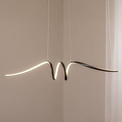 Milagro Lighting LED hanglamp Loop, metaal, zwart-chroom, 4.000 K
