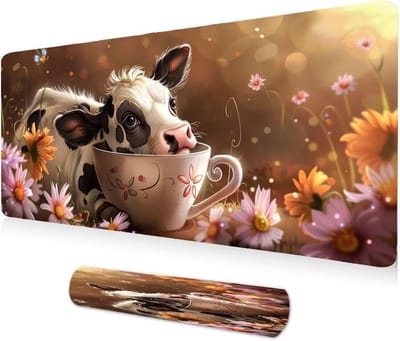 Bureauonderlegger 500 x 250 x 3 mm bureaubeschermer mat met anti-slip basis muismat met naden aan de randen voor gaming kantoor decoratie cadeau A293