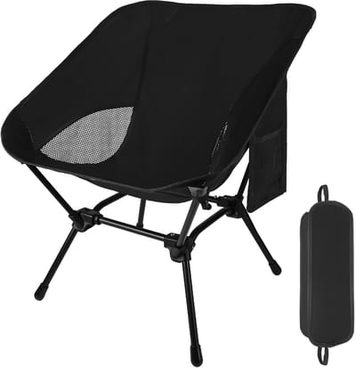 SnelShoppen - Campingstoel Opvouwbaar Ultralicht met Draagtas - Compacte Outdoor Stoel met Anti-Inkvoeten voor Wandelen, Strand, Picknick - Tot 120 kg