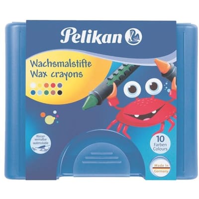 Waskrijtjes 8 stuks incl. schraapmes (in visvorm) en kunststof etui