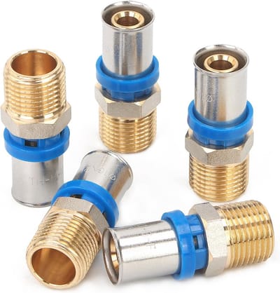 Persfitting 1/2 inch AG - voor 16mm buis - 5 stuks - hoogwaardige kwaliteit - ShopVlot