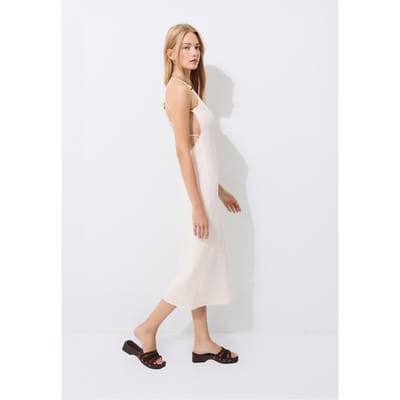 Stradivarius Rechte jurk met versierde rug  Steen XS