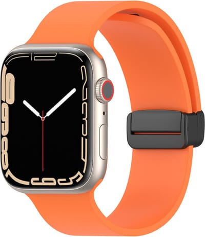 Siliconen bandje - geschikt voor Apple Watch 1/2/3/4/5/6/7/8/9/10/11/ SE (1,2,3) met maat 38 mm / 40 mm / 41 mm en 42 mm (Watch 10/11) - oranje