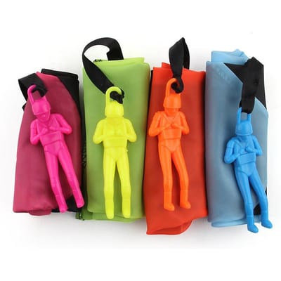 4 Pièces Parachute à Lancer à la Main Enfants Mini Jouet d'Extérieur pour Plage Jouets Éducatifs de Divertissement Parent-Enfant black