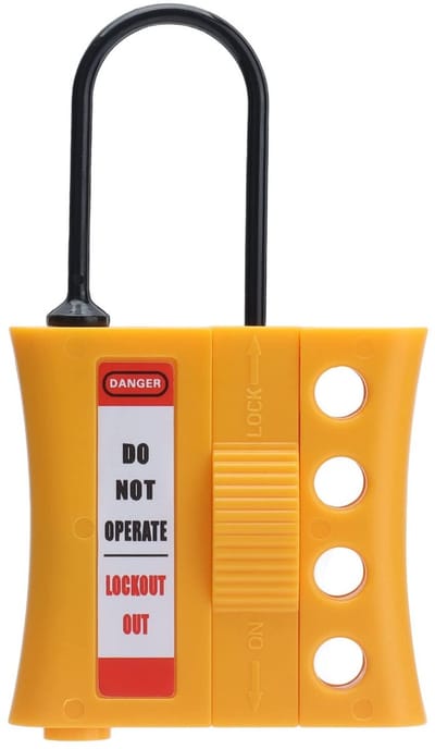 Zeynomax - Lock Out Tag Out Hasp - Insulated Loto Security Lock - Veiligheid - 4 gaten voor 3-6 mm sleutelgaten - Ideaal voor isolatie - Nylon en ABS