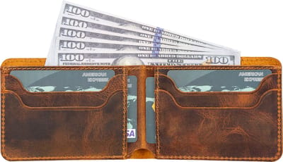 Pulledro echt leer Cardholder Pasjeshouder Portemonnee/Portefeuille - Antic Coffee