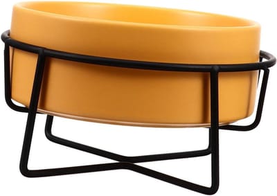 Keramische Voerbak - Verhoogde Hondenschaal - Comfortabel Eten - Anti-omval Ontwerp - 400 ml - Oranje