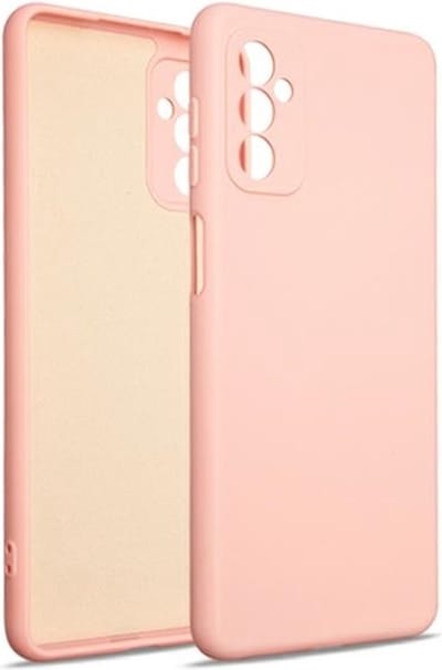 Beline Serie - Siliconen Hoesje - Samsung M52 - Roze - Rosegold Afwerking