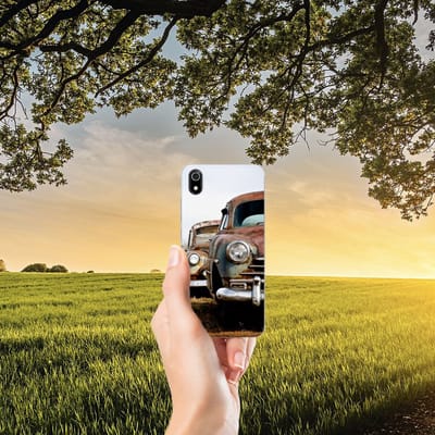 Back Cover voor Xiaomi Redmi 7A Siliconen Hoesje met foto Vintage Auto