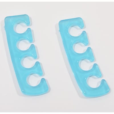 2 pcs (1 paire)Séparateurs d'orteils et de doigts en silicone souple, 5 couleurs, flexibles, pour vernis à ongles et outils de pédicure bleu