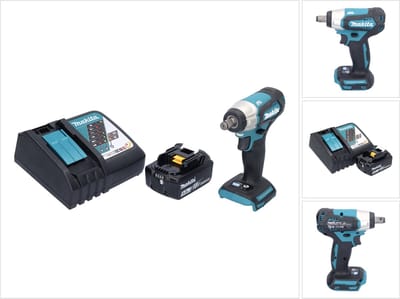 Makita DTW 181 RT1 accu slagmoersleutel 18 V 210 Nm 1/2" borstelloos + 1x oplaadbare accu 5.0 Ah + lader