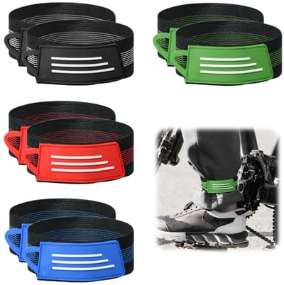 Dailygoods- Broekbeschermers 8 stuks - Reflecterende Band - Fietsbroekklem - Elastische Reflectorband - Zelfklevend - Duurzaam Materiaal - Broekklem